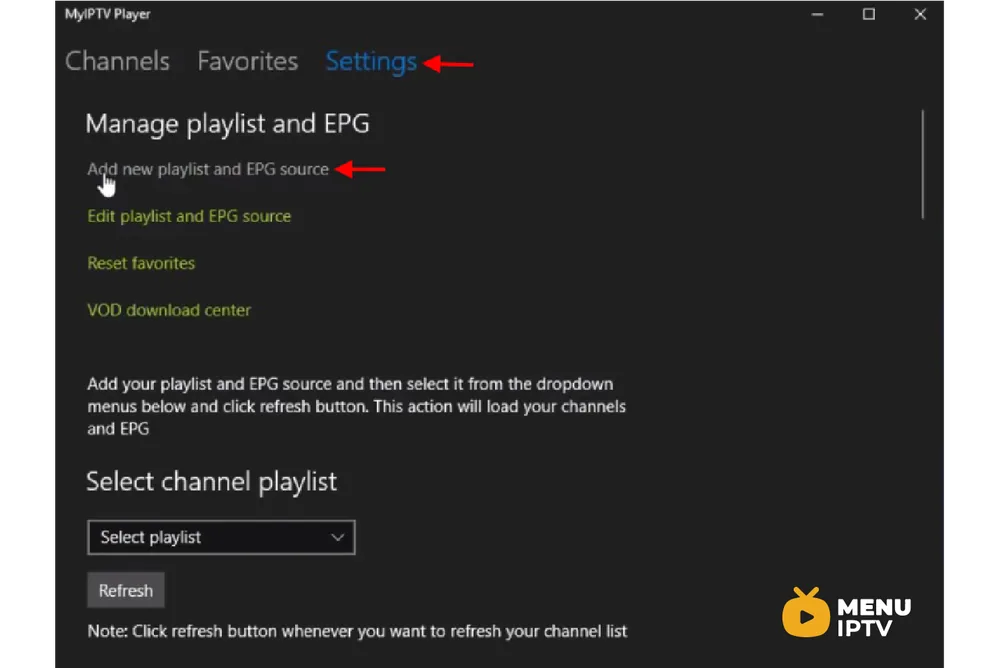How to setup IPTV on Microsoft devices via MyIPTV Player