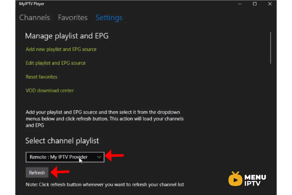 How to setup IPTV on Microsoft devices via MyIPTV Player